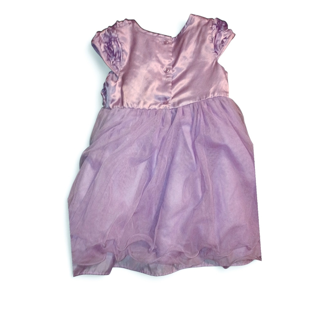Purple Floral Dress with Bow - Picture 3 of 5